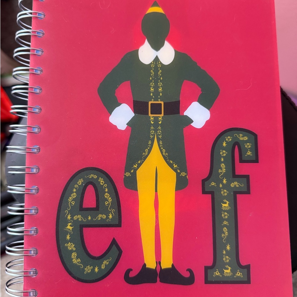Festive Elf Red Spiral Notebook